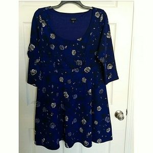 Floral Textured Skater Dress